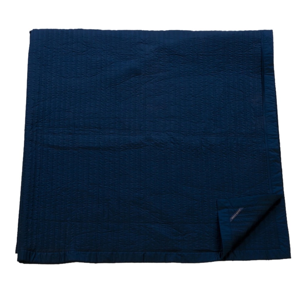 Ralph Lauren Reed Coverlet Queen Cotton Sateen Quilt in Navy Blue
